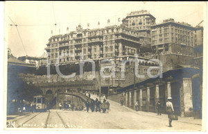 Cartolina originale da collezione 1922 GENOVA Veduta di Piazza PRINCIPE con hotel MIRAMARE Cartolina FP VG 1