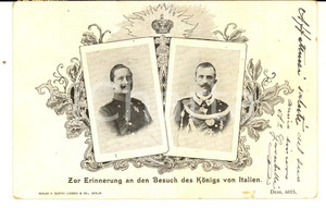 Cartolina originale da collezione 1902 BERLIN Zur Erinnerung an den Besuch KÃ¶nig Viktor Emnauels III Postcard 1