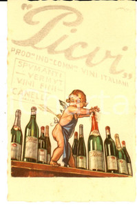 Cartolina originale da collezione 1930 ca CANELLI Ditta PUGNI & COPPO Vini PICVI Cartolina pubblicitaria FP NV 1