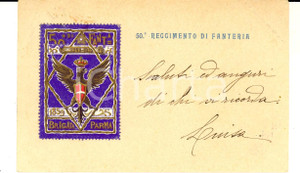 Cartolina originale da collezione 1903 REGIO ESERCITO 50° Reggimento Fanteria BRIGATA PARMA Cartolina FP VG 1