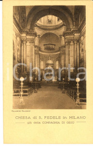 Cartolina originale da collezione 1922 MILANO Chiesa di S. FEDELE giÃ  della COMPAGNIA DI GESU  Cartolina FP NV 1