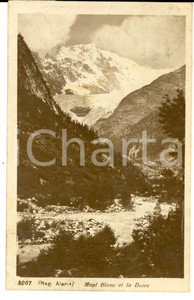 Cartolina originale da collezione 1928 AOSTA Veduta del Monte Bianco e della DORA Cartolina postale FP VG 1