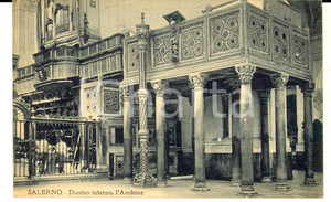 Cartolina originale da collezione 1932 SALERNO Duomo  Interno, l ambone Cartolina postale FP VG 1