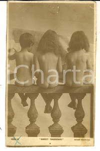 Cartolina originale da collezione 1920 ca BAMBINI Sweet innocence  Dolce innocenza Foto seriale da cartolina FP 1