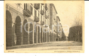 Cartolina originale da collezione 1930 ca SAVONA Via Guidobono e piazza Umberto I Cartolina postale FP NV 1