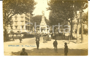 Cartolina originale da collezione 1913 BARCELONA ES Plaza Palacio Cartolina postale FP VG ANIMATA 1