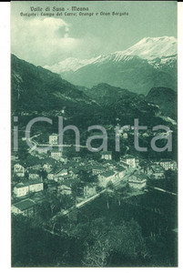 Cartolina originale da collezione 1915 ca MEANA DI SUSA TO Veduta con Campo del Carro e Grange Cartolina FP 1