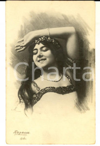 Cartolina originale da collezione 1916 UNGHERIA ? Ritratto di danzatrice in posa Cartolina VINTAGE FP NV 1