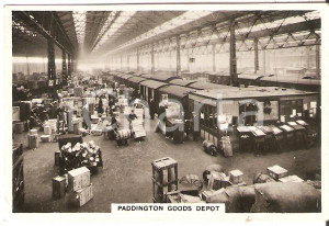 Oggetto da collezione cartaceo 1938 SENIOR SERVICE CIGARETTES British Railway PADDINGTON Goods Depot Card n. 9 1