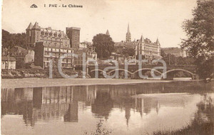 Cartolina originale da collezione 1925 ca PAU FRANCE Panorama con il castello Cartolina FP NV 1