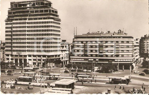 Cartolina originale da collezione 1960 ca CASABLANCA MOROCCO Traffico in Place de France Cartolina FP NV 1