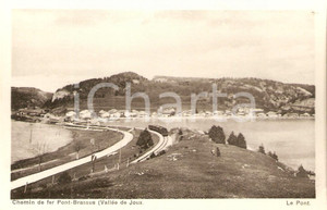 Cartolina originale da collezione 1950 ca Vallée de JOUX Chemin de fer PONT  BRASSUS Treno su ponte Cartolina FP 1