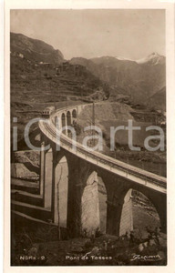 Cartolina originale da collezione 1950 ca NURIA ESPANA Treno su PONT DE TOSSES  Cartolina FP NV 1
