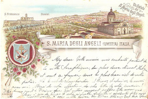 Cartolina originale da collezione 1899 ASSISI PG Santa Maria degli Angeli Cartolina ILLUSTRATA FP VG 1