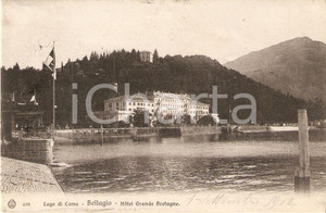 Cartolina originale da collezione 1918 BELLAGIO CO Hotel GRANDE BRETAGNE e Lago di Como Cartolina FP VG 1