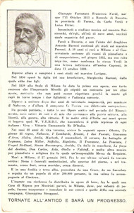 Cartolina originale da collezione 1920 ca GIUSEPPE VERDI Tornate all antico e sarà un progresso Cartolina FP NV 1