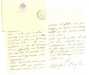 Manoscritto, lettera originale 1913 NOVARA 17Â° Reggimento Artiglieria Lettera col. BOYL DI PUTIFIGARI 1