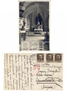 Autografo originale 1930 ca CAMPITELLO DI FASSA TN Interno chiesa Autografo Lyda DE FRANCISCI 1