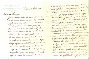 Manoscritto, lettera originale 1913 BRUSSON AO Chirurgo Alessandro PATTONO a un giovane paziente Lettera 1