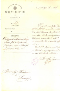 Documento originale, autentico 1891 LONIGO VI Lettera a Maria Teresa PELIZZARI per fede di nascita 1