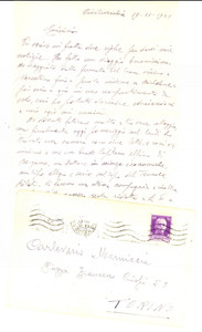 Manoscritto, lettera originale 1941 WW2 CIVITAVECCHIA Capitano ALPINI Edmondo CARLEVARIS mangia male in mensa 1