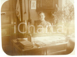 Fotografia d epoca originale 1915 JELGAVA / MITAU LATVIA WWI Ufficiale tedesco SCHOLZ al Quartier Generale 1