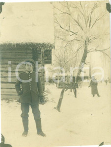 Fotografia d epoca originale 1917 BERLIN DE WWI Ufficiali tedeschi di guardia alle baracche Fotografia 1