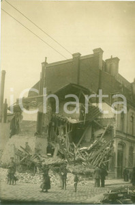 Fotografia d epoca originale 1917 ROUBAIX F WWI Edificio distrutto da bombardamento Fotografia cm 9 x 13 1