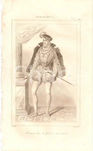 Stampa, bozzetto originale 1840 FRANCE FranÃ§ois I Duc de Guise Portrait  L Univers Stampa Inc. LEMAITRE 1