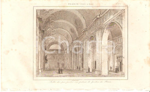 Stampa, bozzetto originale 1840 PARIS Palais de la Justice Salle des pas perdus  L Univers Inc. LEMAITRE 1