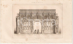 Stampa, bozzetto originale 1840 LIMOGES FRANCE JubÃ© de la CathÃ©drale  L Univers Stampa Inc. LEMAITRE 1