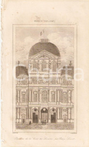 Stampa, bozzetto originale 1840 PARIS  LOUVRE Pavillon de la Cour CarrÃ©e  L Univers Stampa Inc. LEMAITRE 1