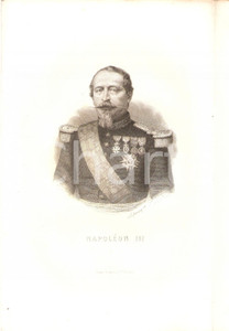 Stampa, bozzetto originale 1879 HISTOIRE DE FRANCE Portrait NAPOLEON III Stampa 1