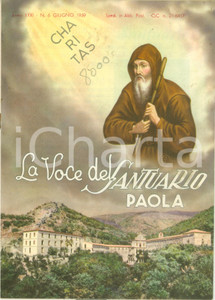 Giornale, rivista storica 1959 PAOLA CS La Voce del Santuario Rivista mensile anno XXXI n. 6 1