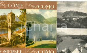 Materiale pubblicitario d’epoca 1940 ca LAGO DI COMO Pieghevole turistico illustrato DANNEGGIATO 1