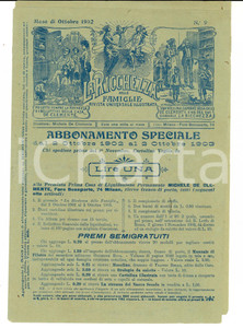 Materiale pubblicitario d’epoca 1902 MILANO Foro Bonaparte 74 Casa di liquidazione Michele DE CLEMENTE Catalogo 1
