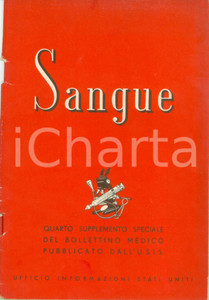 Libro, pubblicazione d epoca 1946 U.S.I.S. Sangue Supplemento medico Ufficio Informazioni STATI UNITI 1