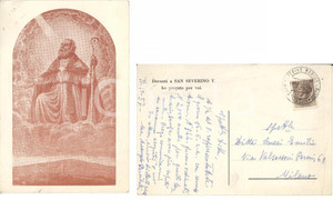 Cartolina originale da collezione 1957 SAN SEVERINO MARCHE MC Cartolina don Arcangelo PERCIBALLI FG Autografo 1