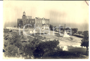 Fotografia d epoca originale 1950 ca HAIFA ISRAELE Faro del santuario STELLA MARIS del MONTE CARMELO Foto 1
