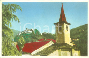 Cartolina originale da collezione 1950 ca VARALLO SESIA VC Sacro Monte da Chiesa San Marco COLORATA A MANO 1