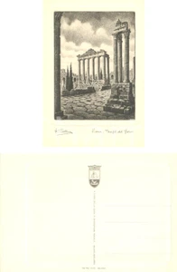 Cartolina originale da collezione 1955 ca ROMA Templi del foro  Inc. BELLINI Casa redenzione NIGUARDA 1
