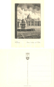Cartolina originale da collezione 1955 ca ROMA Basilica SAN PIETRO Inc. BELLINI Casa redenzione sociale NIGUARDA 1