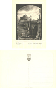 Cartolina originale da collezione 1955 ca ROMA Castel SANT ANGELO  Inc. BELLINI Casa redenzione sociale NIGUARDA 1