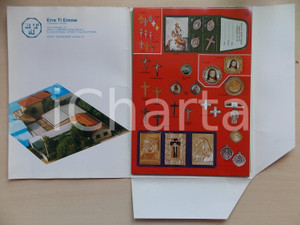 Materiale pubblicitario d’epoca 1990 ca SANTO STEFANO TICINO Ditta ERRE TI EMME 27 schede medagliette religiose 1