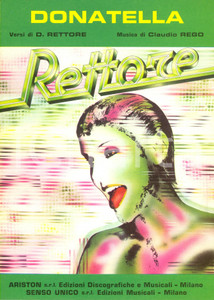 Oggetto da collezione cartaceo 1981 Claudio REGO  Donatella  Interprete DONATELLA RETTORE Spartito musicale 1