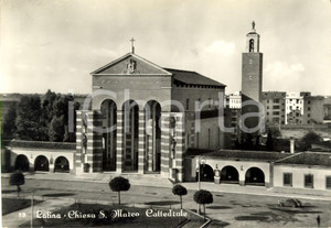 Cartolina originale da collezione 1954 LATINA Veduta esterna della cattedrale di SAN MARCO Cartolina postale FG VG 1
