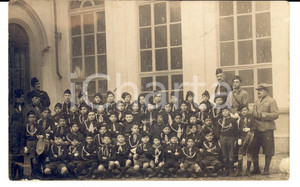 Fotografia d epoca originale 1930 ca FASCISMO Classe di balilla con insegnanti e tamburini Foto FP 1