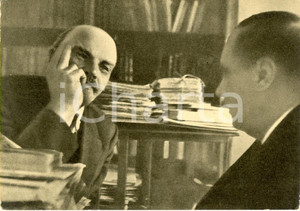 Cartolina originale da collezione 1969 MOSCA Propaganda URSS Vladimir LENIN con Herbert George WELLS al CREMLINO 1