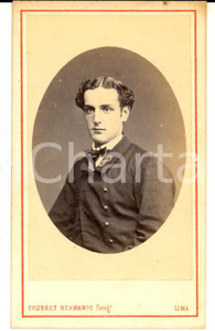 Fotografia d epoca originale 1870 ca LIMA PERU  Ritratto del giovane CASTELLI Foto COURRET Hermanos 1
