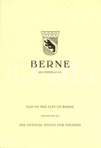 Materiale pubblicitario d’epoca 1960 ca BERNE CH Map of the city presented by the Official Office of Tourism 1